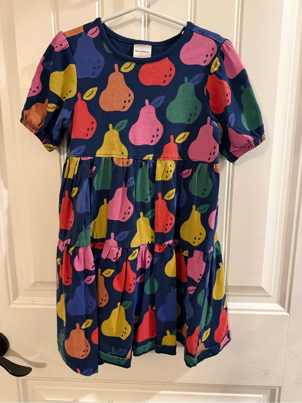 Hanna Andersson Navy Dress with Multicolor Pears